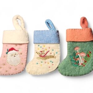 World Market Felt Christmas Stocking Gift Card Holder Set of 3